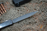 Microtech 106 Makora OTF AUTO 4.45" Black Double Combo Edge Blade, Carbon Fiber Handle