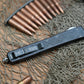 Microtech 106 Makora OTF AUTO 4.45" Black Double Combo Edge Blade, Carbon Fiber Handle