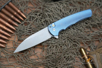 ProTech Malibu Titanium Custom, Wharncliffe Stonewash blade, textured titanium