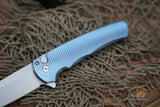ProTech Malibu Titanium Custom, Wharncliffe Stonewash blade, textured titanium