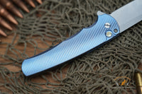 ProTech Malibu Titanium Custom, Wharncliffe Stonewash blade, textured titanium
