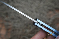 ProTech Malibu Titanium Custom, Wharncliffe Stonewash blade, textured titanium