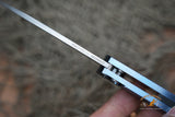 ProTech Malibu Titanium Custom, Wharncliffe Stonewash blade, textured titanium