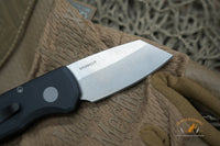 ProTech Runt 5 Black Aluminum Handle, Stonewash Blade
