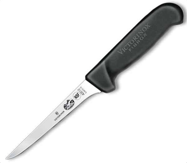 Victorinox Boning Knife (5 Inch Straight Narrow Flexible Blade) Black Fibrox Handle