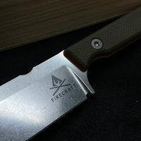 White River Knives FC3.5 Pro Fixed Blade Knife 3.5" S35VN Stonewashed, Textured Olive/orange G10 Handles