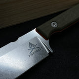 White River Knives FC3.5 Pro Fixed Blade Knife 3.5" S35VN Stonewashed, Textured Olive/orange G10 Handles
