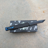 Heretic Cleric II OTF AUTO 4.25" MagnaCut Black DLC Tanto H019-6A-CF/Blu