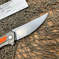 Shirogorov Quantum Ursus NL Flipper Knife 3.8" Cromax PM Drop Point Blade, Milled Titanium
