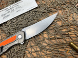 Shirogorov Quantum Ursus NL Flipper Knife 3.8" Cromax PM Drop Point Blade, Milled Titanium