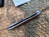 Shirogorov Quantum Ursus NL Flipper Knife 3.8" Cromax PM Drop Point Blade, Milled Titanium