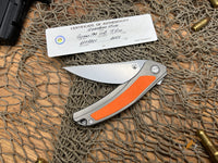 Shirogorov Quantum Ursus NL Flipper Knife 3.8" Cromax PM Drop Point Blade, Milled Titanium