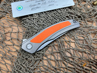 Shirogorov Quantum Ursus NL Flipper Knife 3.8" Cromax PM Drop Point Blade, Milled Titanium