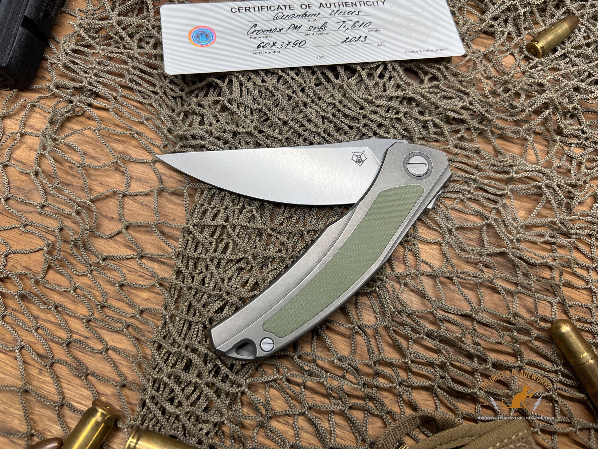Shirogorov Quantum Ursus Left Handed Flipper Knife 3.8 Cromax PM