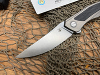 Shirogorov Quantum Ursus NL Flipper Knife 3.8" Cromax PM Drop Point Blade
