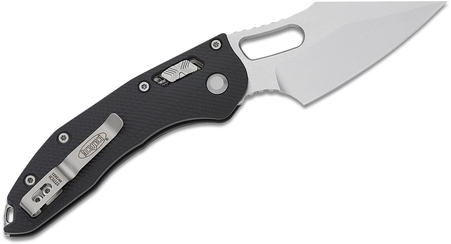 Microtech/Borka Ram-Lock Stitch Folding Knife Stonewashed Black G10