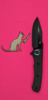 HERETIC KNIVES WRAITH FLIPPER DISTRESSED DLC Ti/ CARBON FIBER