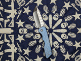 A2D Mark 3 Medium Tanto Blue Ano Seigaiha Titanium Handles