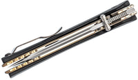 Rockstead HIGO II X-CF-ZDP (SG) Japanese Folding Knife 3.5" ZDP-189 Mirror Finish Blade, Carbon Fiber Handles with Silver Gold Titanium Liners missing box and paperwork