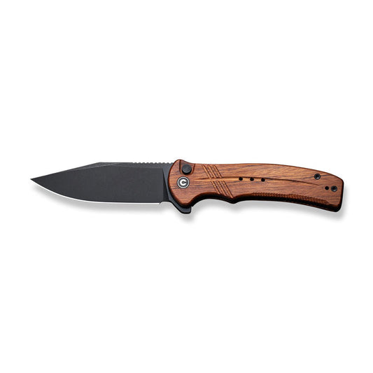 CIVIVI Cogent Flipper & Button Lock Knife Wood Handle (3.47" 14C28N Blade) C20038D-8