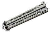 Kershaw 5150 Lucha Balisong Butterfly Knife 4.6" Stonewashed Sandvik 14C28N Clip Point Blade, Stonewashed Stainless Steel Handles, Latch Lock