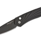 Pro-Tech 3437 Newport AUTO Folding Knife 3" S35VN Black DLC Plain Blade, Black Wave Patterned Aluminum Handles with Mother of Pearl Button