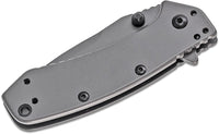 Kershaw 1555Ti Cryo Assisted Flipper Knife 2.75" Gray Plain Blade and Stainless Steel Handles, Frame Lock