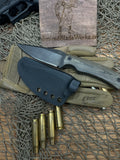 Field Initiative Propaganda Green Micarta Handle, Black Coated Blade