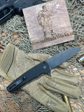 Pro-Tech Blade Show 2023 Special Malibu Manual Flipper Knife 3.30" CPM-20CV DLC Wharncliffe Blade, Black Textured Aluminum Handles