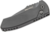 Pro-Tech LG403 Les George SBR Short Bladed Rockeye AUTO Folding Knife 2.5" S35VN Black DLC Plain Blade, Black Aluminum Handles