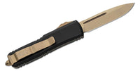 Microtech 231-13 UTX-85 AUTO OTF Knife 3" Bronze Plain Drop Point Blade, Black Aluminum Handles