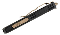 Microtech 231-13 UTX-85 AUTO OTF Knife 3" Bronze Plain Drop Point Blade, Black Aluminum Handles