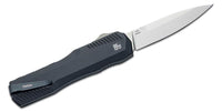 Kershaw 9000 Matt Diskin Livewire OTF AUTO Knife 3.3" CPM-MagnaCut Stonewashed Spear Point Blade, Black Aluminum Handles, Reversible Clip