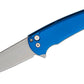 Pro-Tech 5301 Malibu Manual Flipper Knife 3.30" CPM-MagnaCut Stonewashed Wharncliffe Blade, Blue Aluminum Handles , Button Lock - 5301-Blue