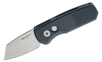 Pro-Tech R5405 Runt 5 AUTO Folding Knife 1.94" CPM-MagnaCut Stonewashed Reverse Tanto Blade, Textured Black Aluminum Handles