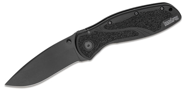 Kershaw 1670BLK Ken Onion Blur Assisted Folding Knife 3-3/8" Black Plain 14C28N Blade, Black Aluminum Handles, Liner Lock
