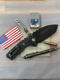 Medford Praetorian T Folding Knife Black PVD Tanto Blade, Black PVD Titanium Handles
