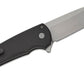 Pro-Tech 5301 Malibu Manual Flipper Knife 3.30" CPM-MagnaCut Stonewashed Wharncliffe Blade, Black Aluminum Handles , Button Lock