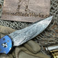 Pro-Tech Tr3 Custom 006 Titanium Frame with Patriotic Theme. Eggerling Carbon mosaic Damascus Blade