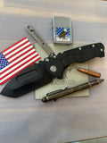 Medford Praetorian T Folding Knife Black PVD Tanto Blade, Black PVD Titanium Handles