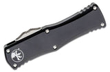 Microtech 702-10 Hera OTF AUTO Knife 3.125" Stonewashed Double Edge Dagger Blade, Black Aluminum Handles