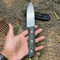 White River Knives Ursus 45 Fixed Blade Knife 4.5" S35VN Stonewashed, Black & Olive Linen Micarta Handles, Kydex Sheath - WRUR45-LBO