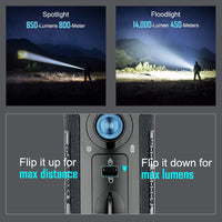 OLIGHT Marauder 2 Rechargeable Handheld Flashlight 14,000 Lumens Ultra Bright Flashlight with 3X Build-in Battery Pack for Home, Outdoors