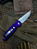 Pro-Tech TR3 Tactical Response Stonewash Blade Purple Fish Scale Handle