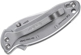 Kershaw 1600 Ken Onion Chive Assisted Flipper Knife 1.9" Bead Blast Plain Blade, Stainless Steel Handles, Frame Lock