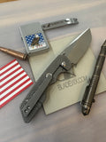 A2D Mark 3 Medium Drop Point Blade Titanium Topo Texture Machined Handles