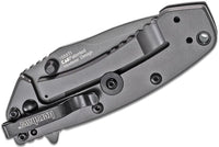 Kershaw 1555Ti Cryo Assisted Flipper Knife 2.75" Gray Plain Blade and Stainless Steel Handles, Frame Lock