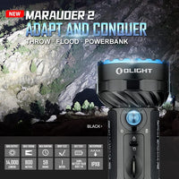 OLIGHT Marauder 2 Rechargeable Handheld Flashlight 14,000 Lumens Ultra Bright Flashlight with 3X Build-in Battery Pack for Home, Outdoors