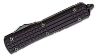 Microtech 122-3UT-DSH Ultratech Shadow Frag AUTO OTF 3.46" Black DLC Plain and Serrated Double Edge Blade, Black Aluminum Handle with Nickel Boron Internals