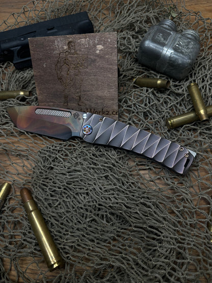 Medford Marauder Tanto Vulcan Lightning Milled Titanium Bronze Ano Gently carried